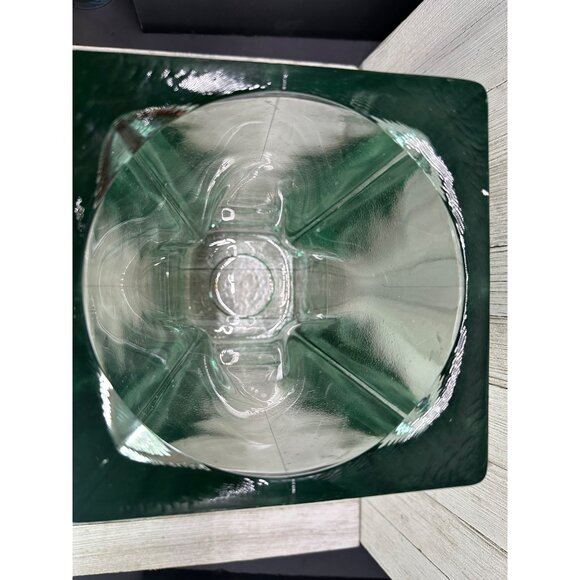 Vintage Art Recycled Glass Vase Square Heavy Green Blue Home Decorative 11" Tall - Picture 5 of 8